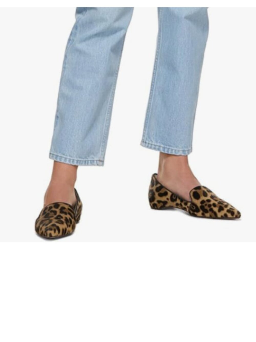 FOWT Leopard Pointed Toe Arched Heel Pumps Suede Side V Cut Loafers